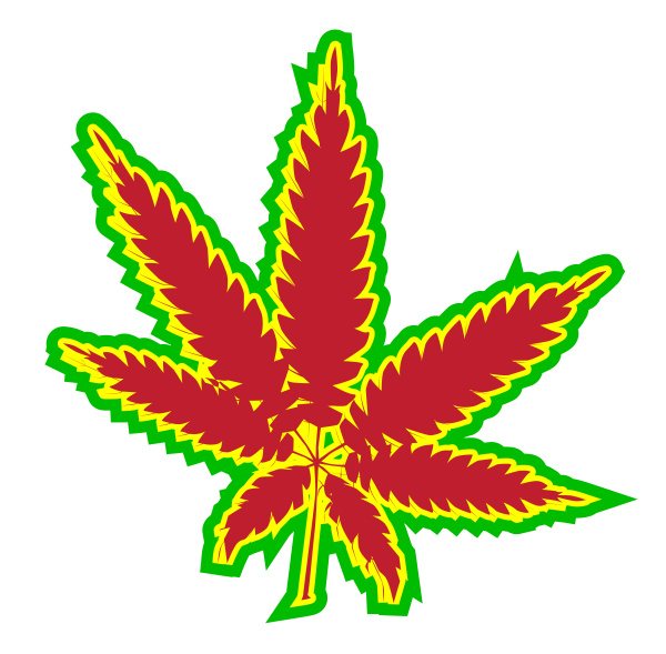 rod gron og marihuana blad