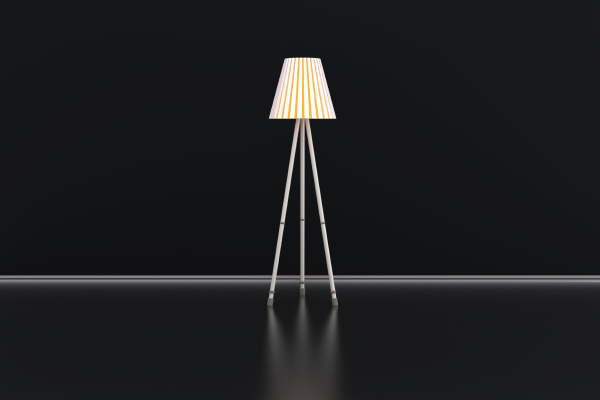 illustrazione 3d di una lampada in