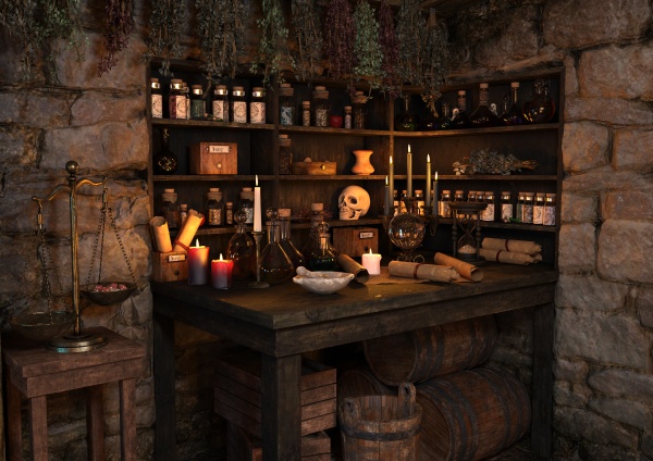 renderizado 3d medieval fantasy cottage