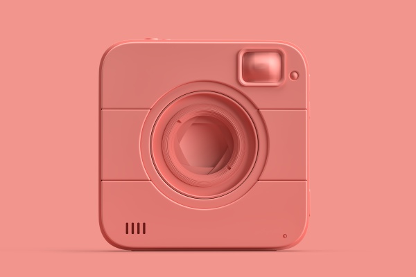 minimalistisk illustration af kvadreret ojeblikkeligt kamera