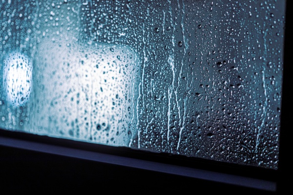 gocce di pioggia sulla finestra notte