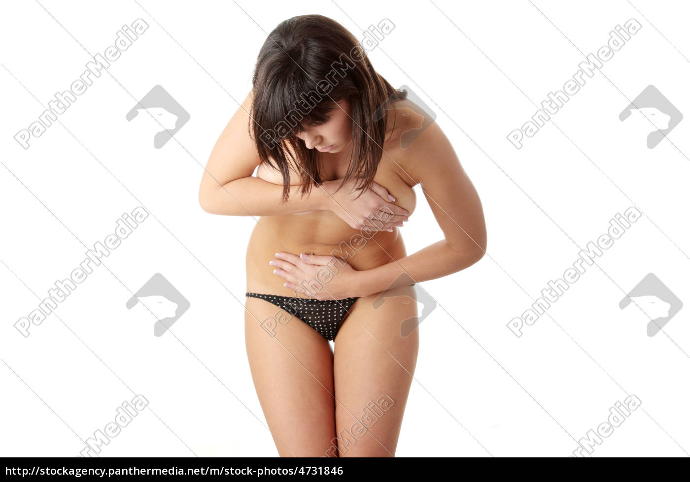 Nude woman with stomach pain - Royalty free image #4731846 | PantherMedia  Stock Agency