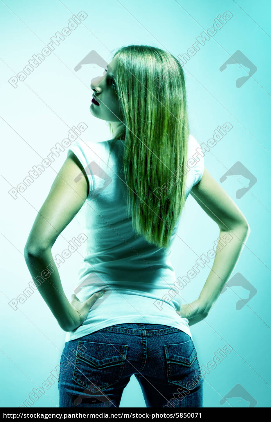 young girl jeans behind Young woman from behind - Stock Photo #5850071 | PantherMedia Stock Agency