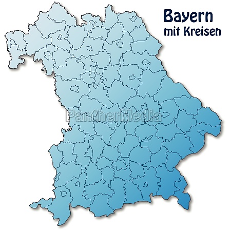 Map of Bavaria with borders in blue - Royalty free image #10611255 ...