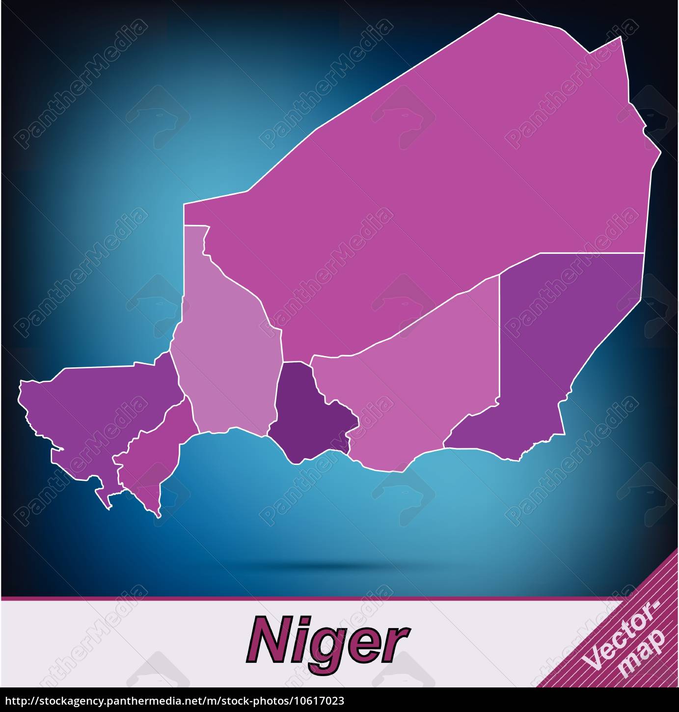 Border map of Niger with borders in purple - Stock Photo #10617023 ...