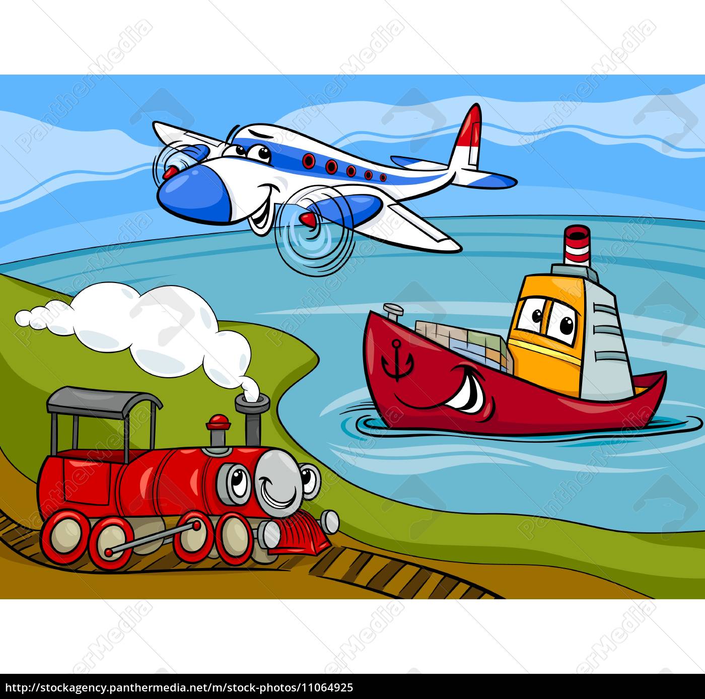 avión tren tren ilustración de dibujos animados - Foto de archivo #11064925  | Agencia de stock PantherMedia