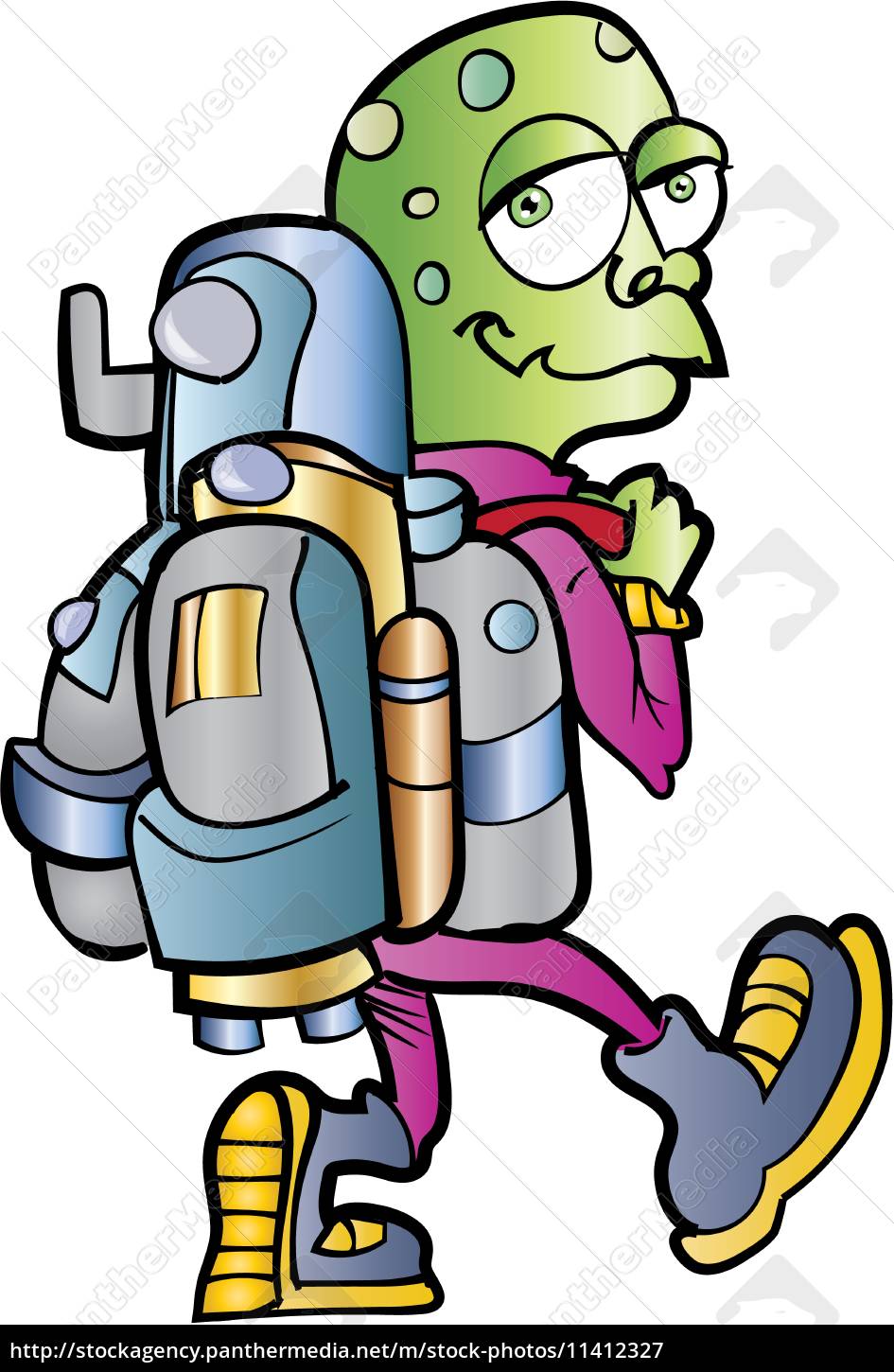 Cartone animato alieno jetpack utente - Stockphoto #11412327 | Comprate  Immagini RF da Panthermedia