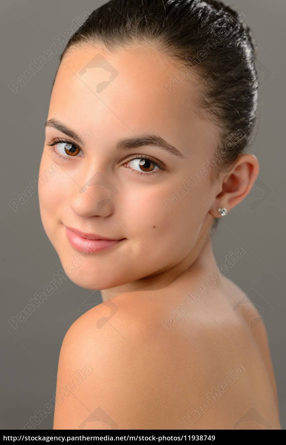 Adolescente chica desnuda hombros piel belleza cara - Stockphoto #11938749  | Agencia de stock PantherMedia