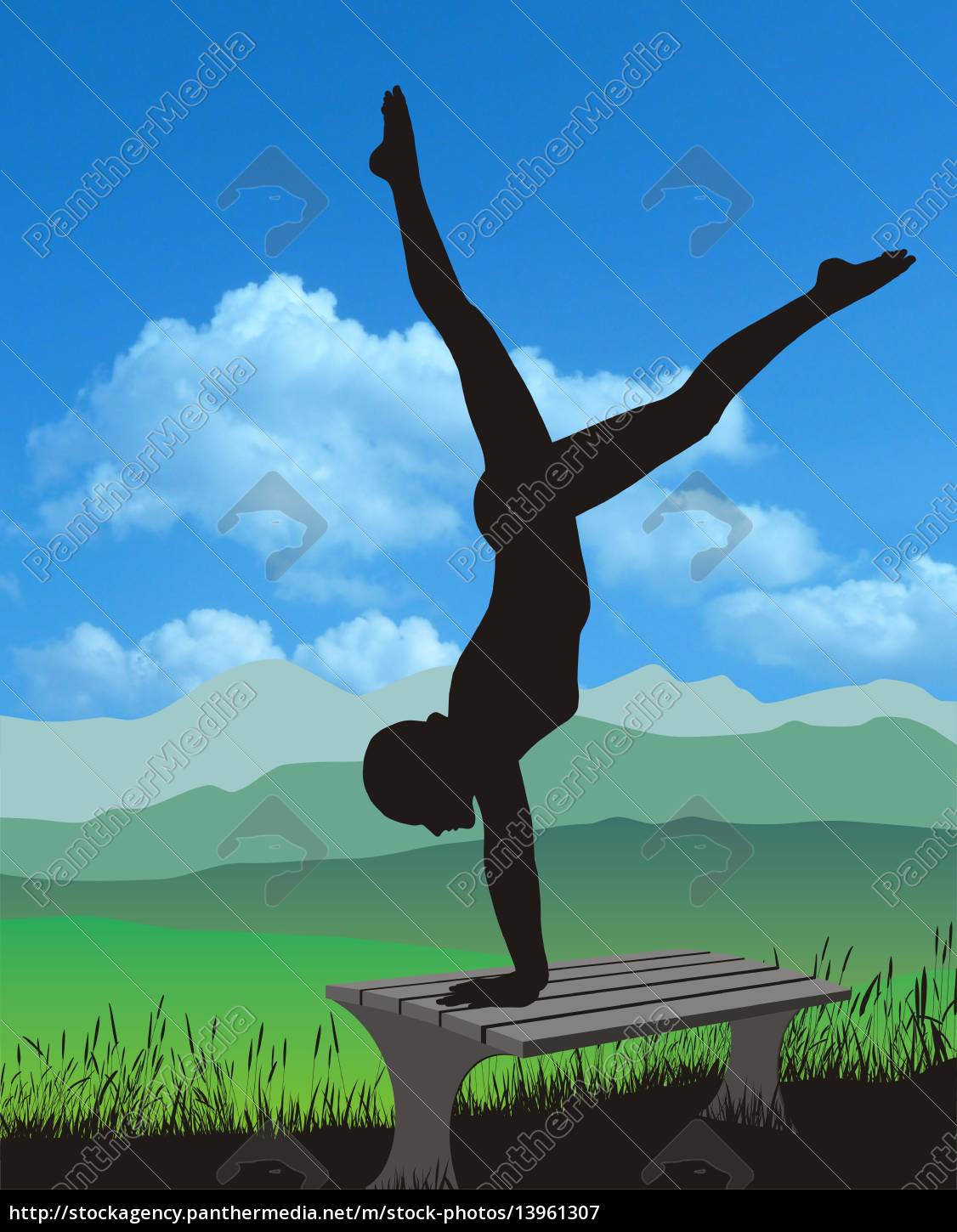 Gimnasia desnuda en la naturaleza - Stockphoto #13961307 | Agencia de stock  PantherMedia