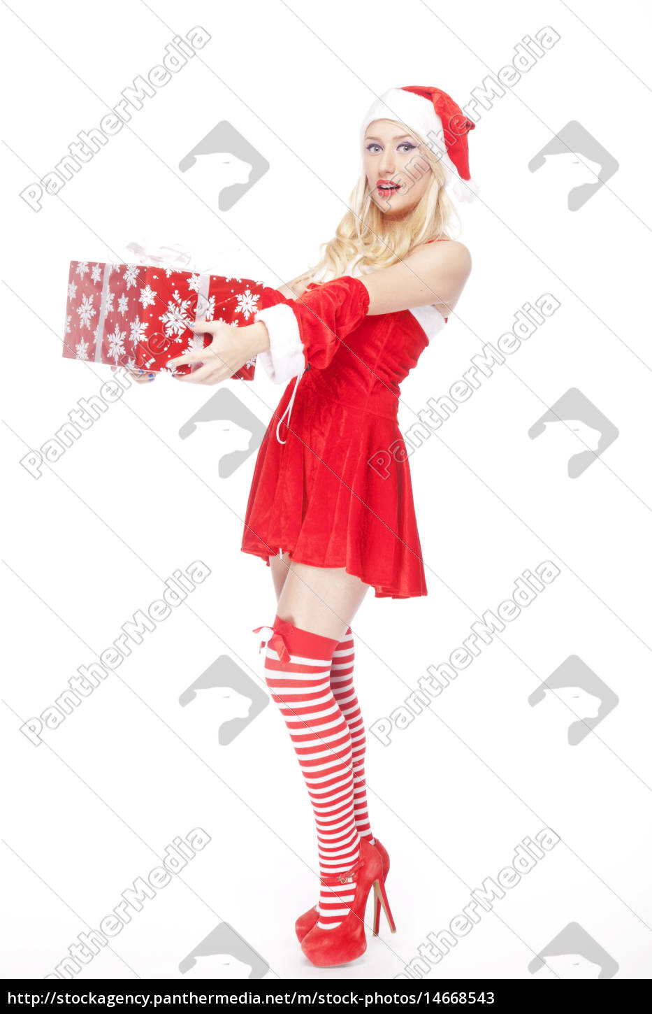 Sexy chica rubia de Navidad con regalo - Foto de archivo #14668543 |  Agencia de stock PantherMedia