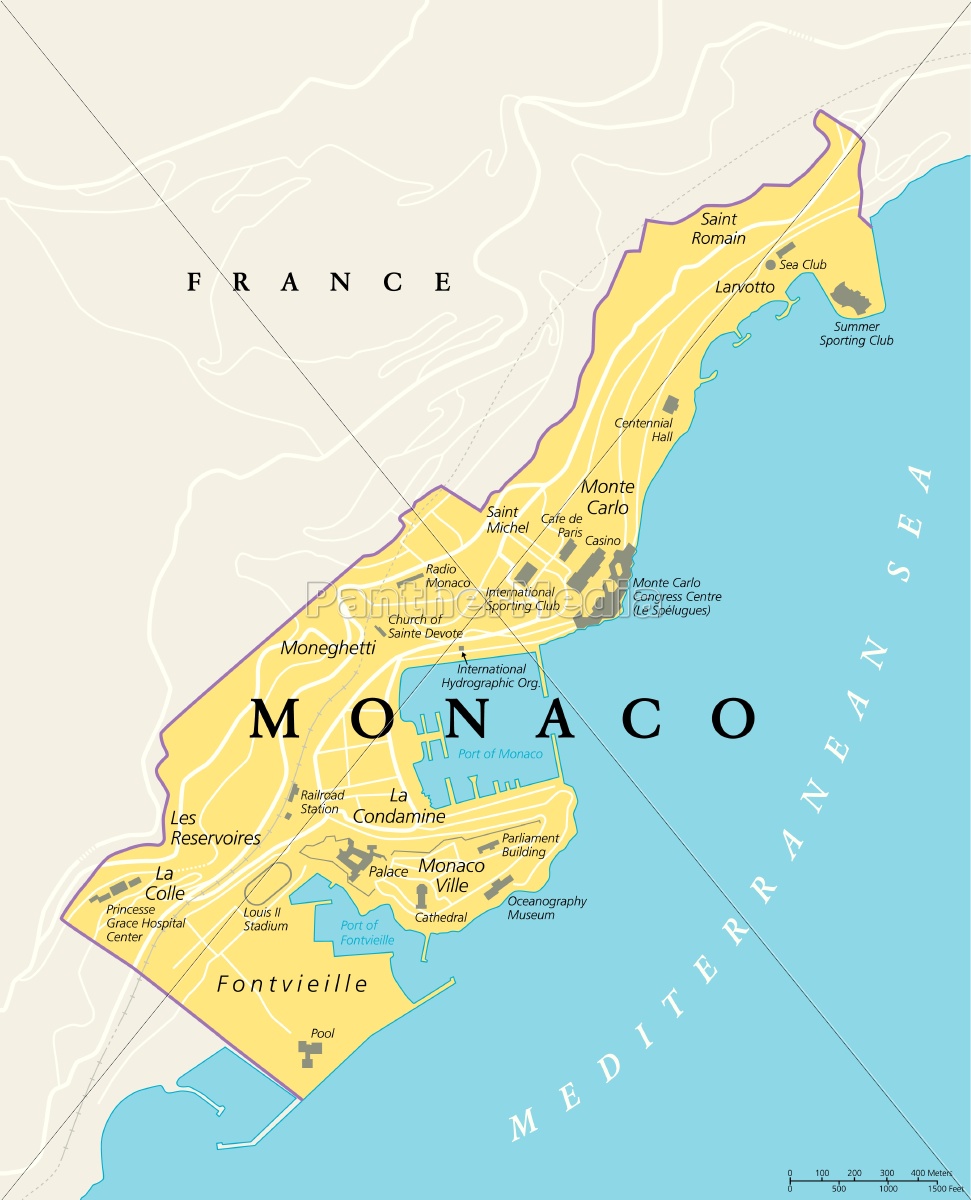 Monaco Political Map - Stock Photo 15134267 | PantherMedia Stock Agency