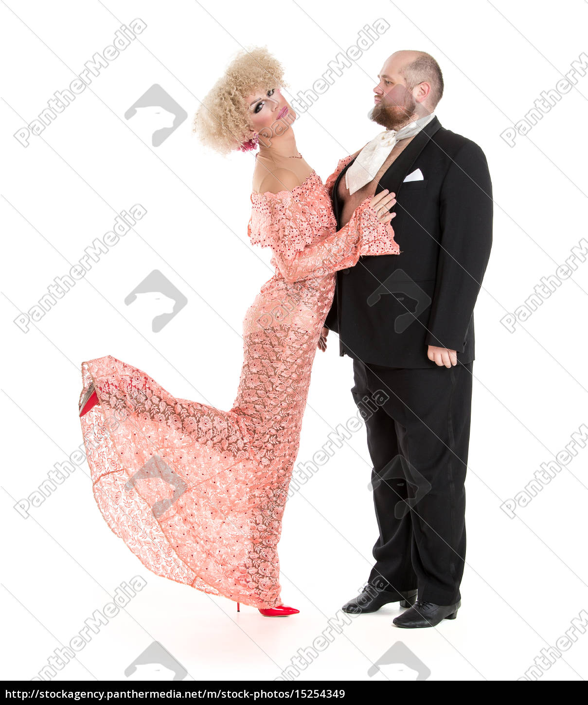 Eccentric Fat Man in a Tuxedo and Beautiful Lady in an - Royalty free image  #15254349 | PantherMedia Stock Agency