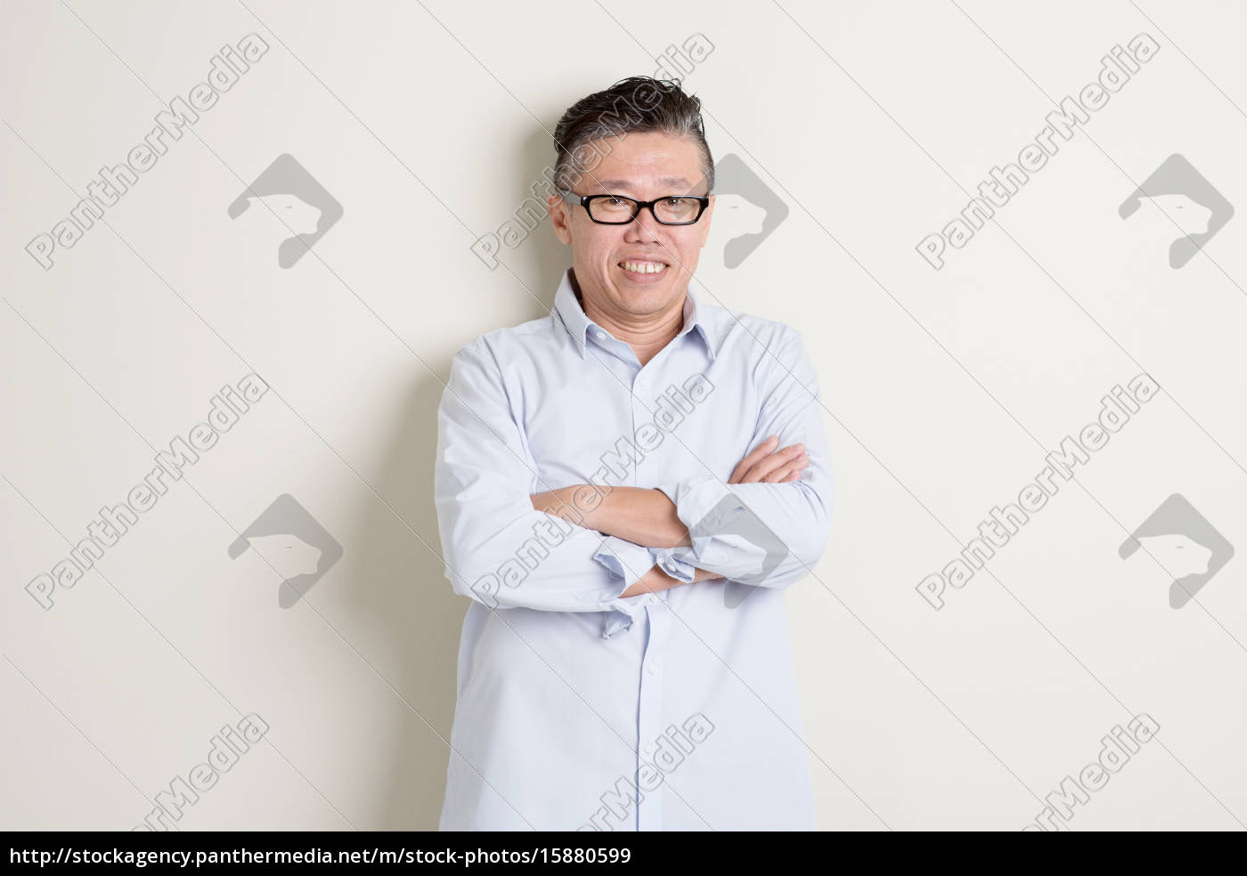 Portrait of mature Asian man arms crossed - Royalty free image #15880599 |  PantherMedia Stock Agency