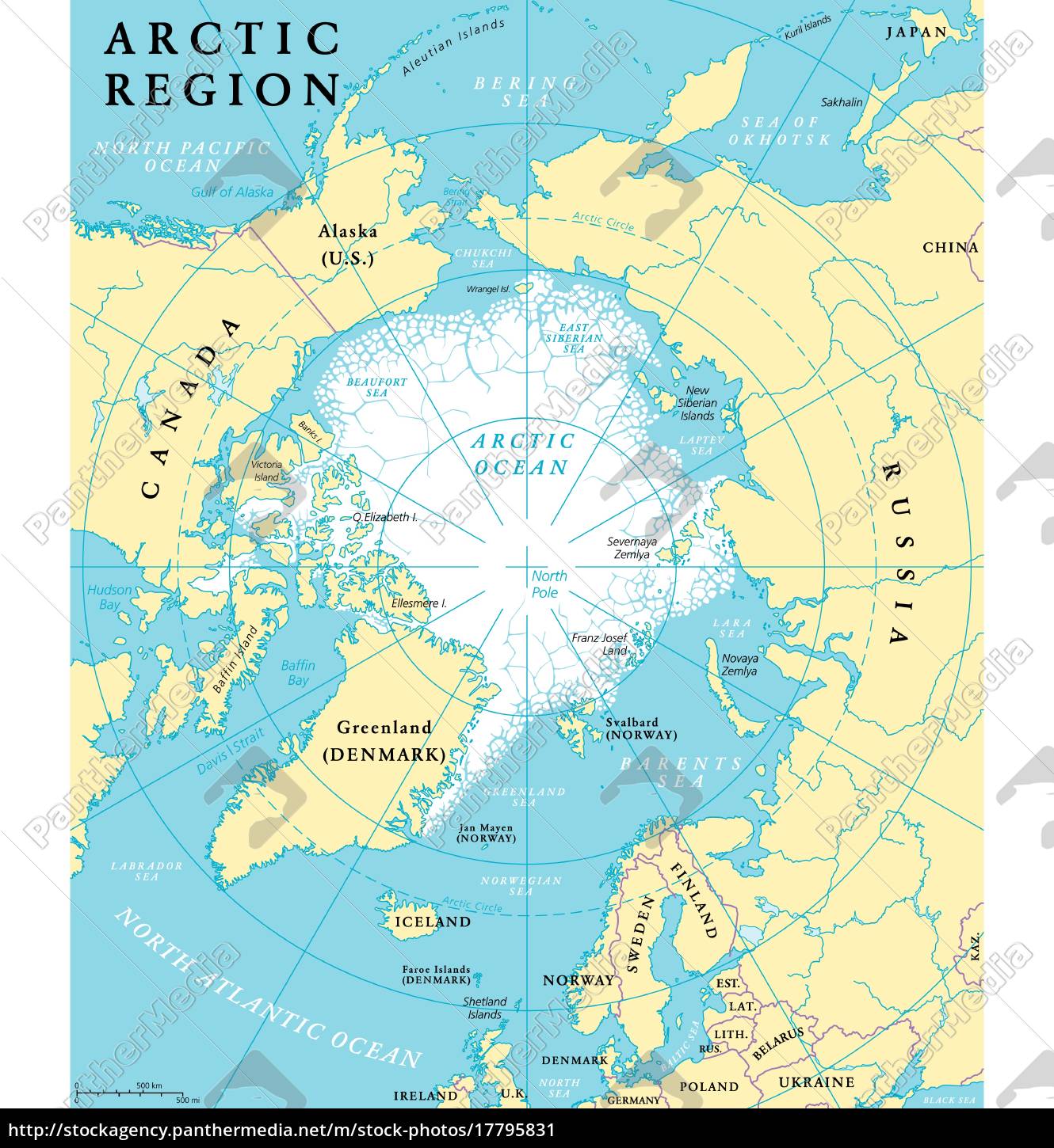 Arctic Region Map - Stock Photo #17795831 | PantherMedia Stock Agency