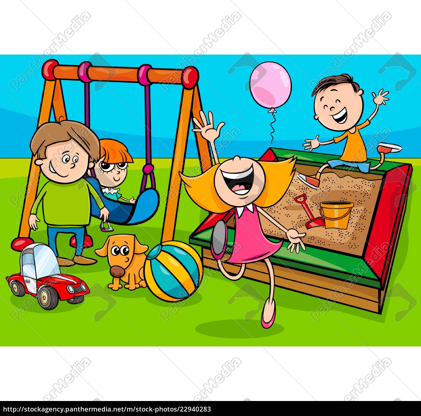 Zeichentrick-Kinderfiguren auf spielplatz - Stockfoto 22940283 |  Bildagentur PantherMedia