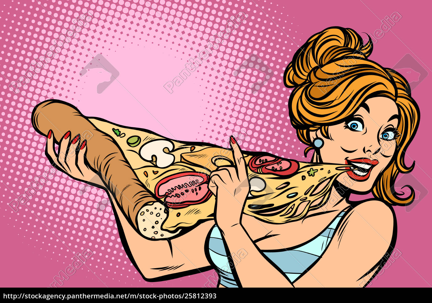 Mulher comendo pizza - Stockphoto #25812393 | Banco de Imagens Panthermedia