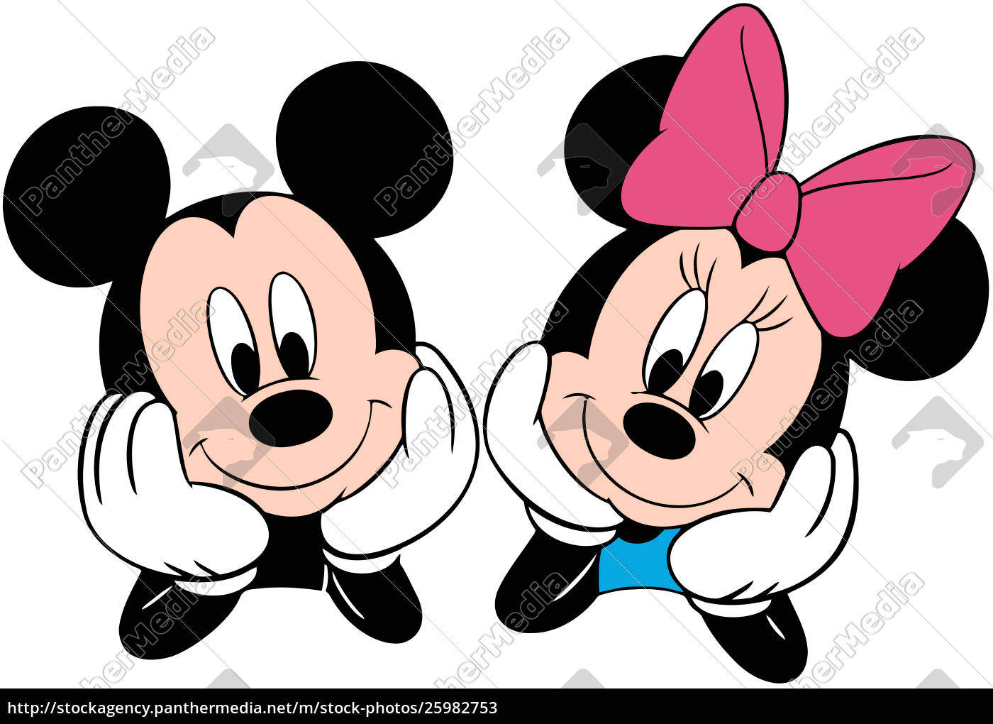 amor cabeça minnie mickey casal ilustração desenhos - rights-managed imagem  #25982753 | Banco de Imagens Panthermedia