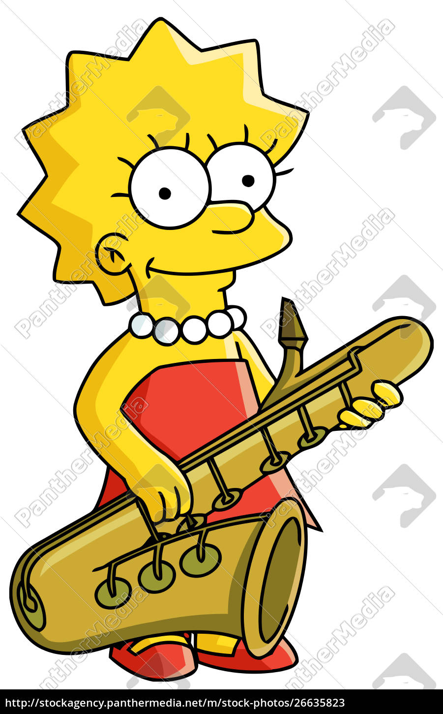 Lisa Simpson spielt Saxophon Charakter Illustration - lizenzpflichtiges  Bild #26635823 | Bildagentur PantherMedia