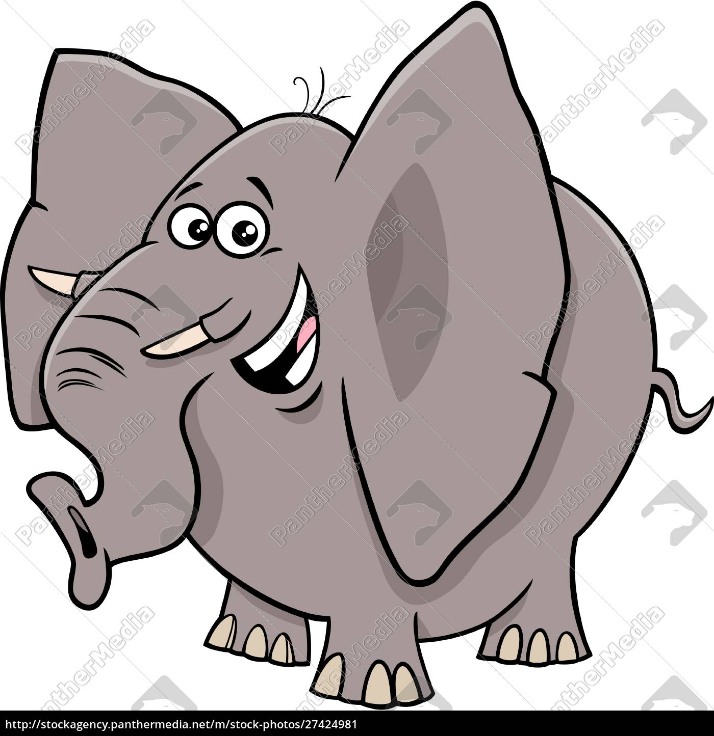 Comic Elefant Cartoon Tier Charakter - Lizenzfreies Bild 27424981 |  Bildagentur PantherMedia