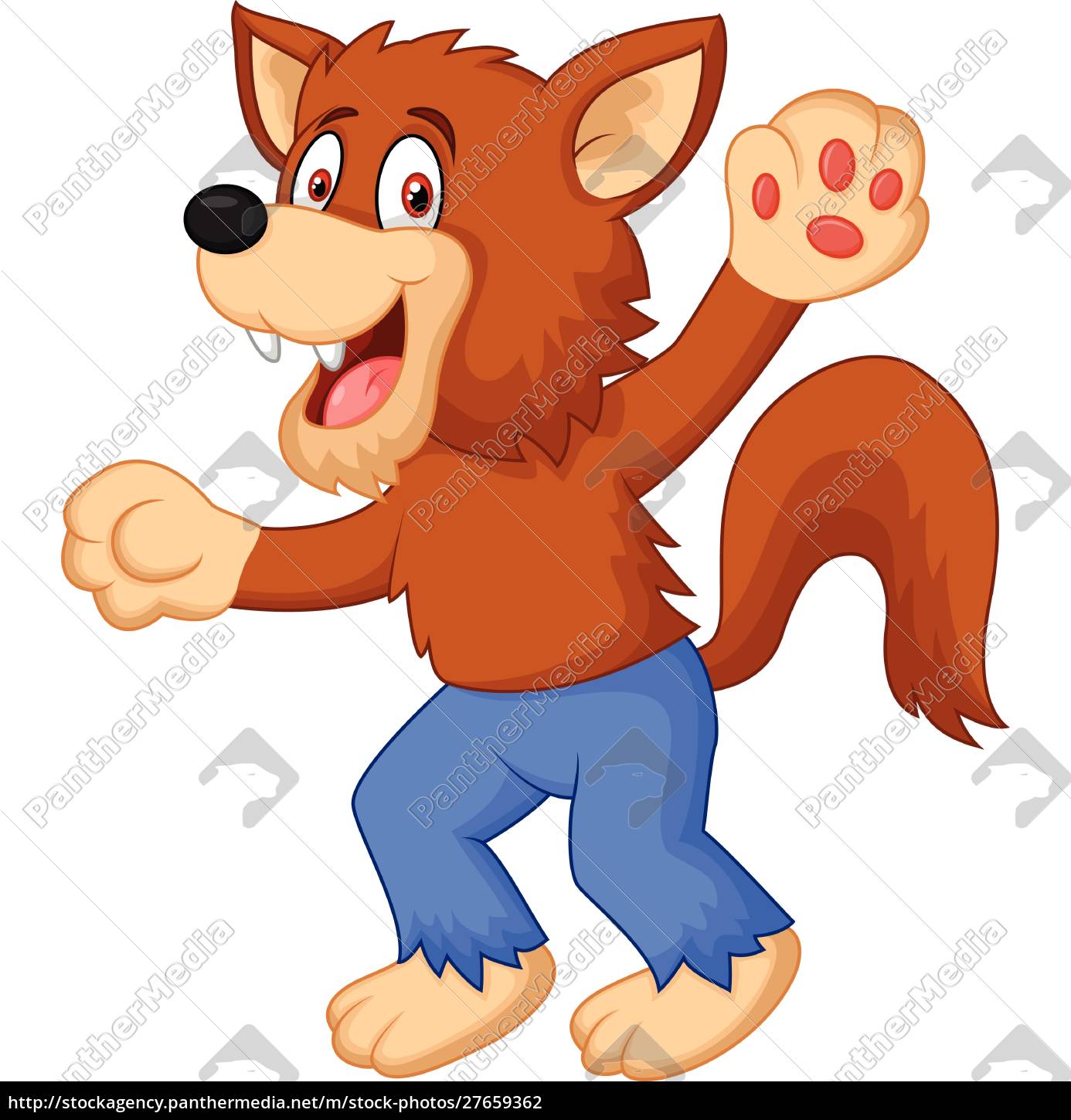 Hombre lobo de dibujos animados sonriente - Stockphoto #27659362 | Agencia  de stock PantherMedia