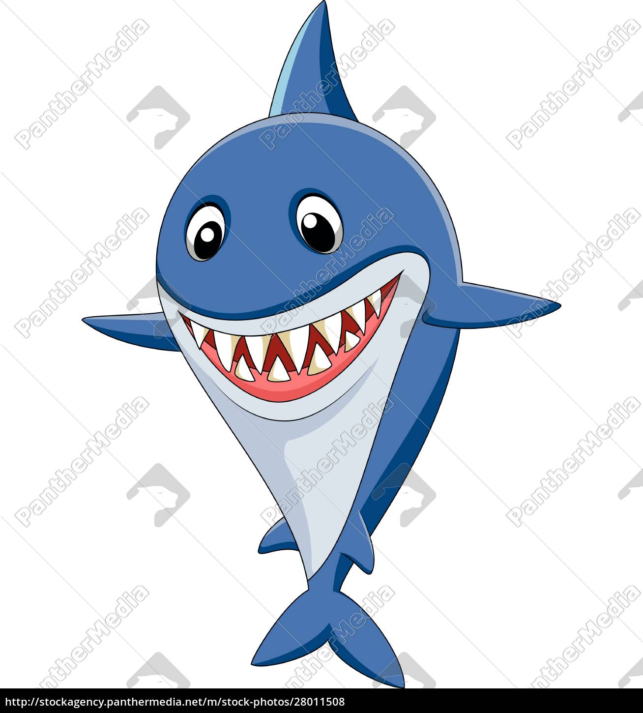 Desenho animado de tubarão bonito - Stockphoto #28011508 | Banco de Imagens  Panthermedia