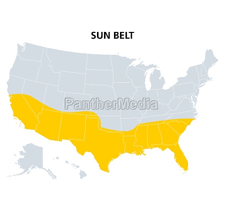 Sun Belt of the United States region of the - Stock Photo #31636175 ...